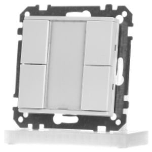 617219  - EIB, KNX push button sensor 2-fold plus, including bus coupling unit, polarwhite glossy, 617219