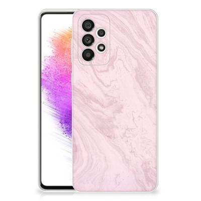 Samsung Galaxy A73 5G | TPU | Siliconen hoesje | Marble Pink - Origineel Cadeau Vriendin