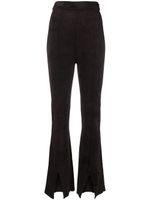 Nanushka pantalon évasé à ourlet fendu - Noir