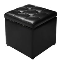 Kruk met Opbergruimte Zitting Kubuszit Boxbank Poef Gestoffeerde Kruk kunstleer 40 x 40 x 40cm