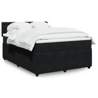 Boxspring met matras fluweel zwart 140x200 cm