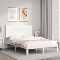 Bedframe zonder matras massief grenenhout wit 120x200 cm