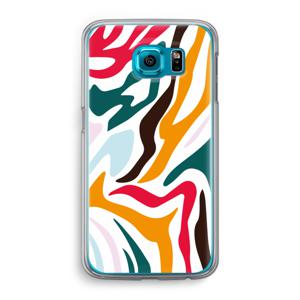 Colored Zebra: Samsung Galaxy S6 Transparant Hoesje