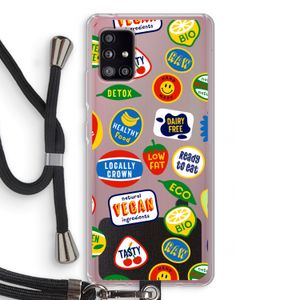 Fruitsticker: Samsung Galaxy A51 5G Transparant Hoesje met koord