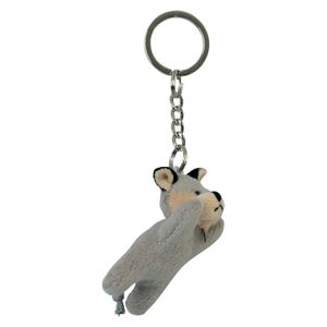 2x Pluche wolf knuffel sleutelhanger 6 cm