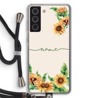 Zonnebloemen: Samsung Galaxy S21 FE Transparant Hoesje met koord