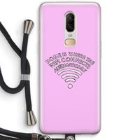 Home Is Where The Wifi Is: OnePlus 6 Transparant Hoesje met koord