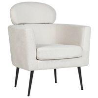 Beliani SOBY - Fauteuil-Wit-Polyester - thumbnail