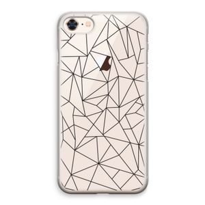 Geometrische lijnen zwart: iPhone 8 Transparant Hoesje