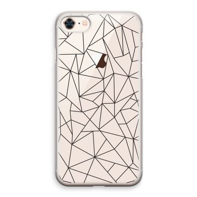 Geometrische lijnen zwart: iPhone 8 Transparant Hoesje