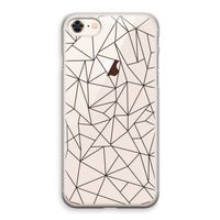 Geometrische lijnen zwart: iPhone 8 Transparant Hoesje