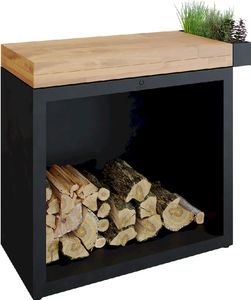 OFYR Butcher Block Storage 90 Black - Teak Wood