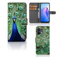 OPPO Reno8 | Telefoonhoesje | Met pasjeshouder | Pauw