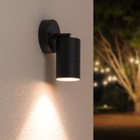 Lago Wandlamp Kantelbaar - Dimbaar - IP44 - GU10 Fitting - Binnen en buiten - Geschikt als een wand- en plafondspot - Zwart - Plafondspot - Wandspot