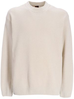 BOSS pull en coton à design nervuré - Tons neutres