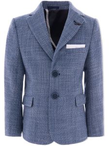 Moustache blazer en tweed à coupe ajustée - Bleu