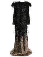 Elie Saab robe longue à sequins brodés - Noir - thumbnail