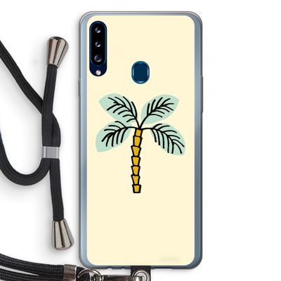 Palmboom: Samsung Galaxy A20s Transparant Hoesje met koord