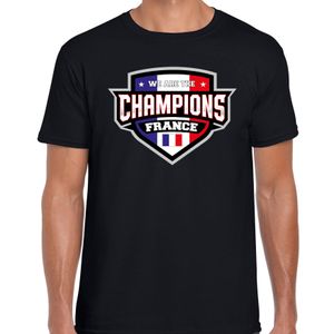 We are the champions France / Frankrijk supporter t-shirt zwart voor heren