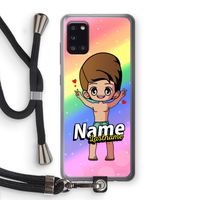 Chibi Maker man: Samsung Galaxy A31 Transparant Hoesje met koord