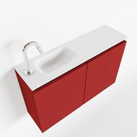 Toiletmeubel Mondiaz Ture | 80 cm | Meubelkleur Fire | Eden wastafel Talc Links | 1 kraangat