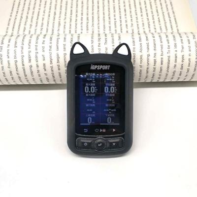 Kat oren vorm fiets code tabel schokbestendig siliconen kleurrijke beschermende case voor iGPSPORT 618 host niet inbegrepen (zwart)