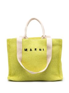 Marni sac cabas à logo brodé - Vert