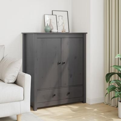 Hoge kast 83x41,5x100 cm massief grenenhout grijs