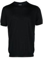 Giorgio Armani pull en maille fine à col rond - Bleu
