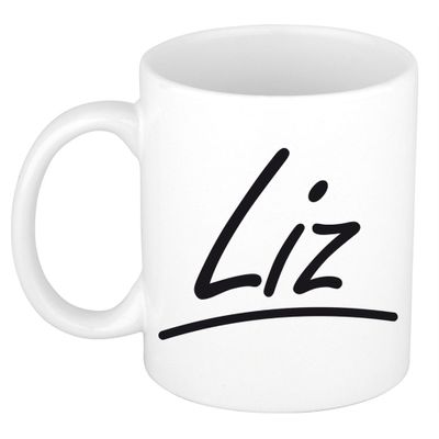Naam cadeau mok / beker Liz met sierlijke letters 300 ml Naam cadeau mok / beker Liz met sierlijke letters 300 ml