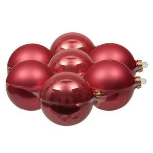 8x stuks glazen kerstballen bubblegum roze 10 cm mat/glans - Kerstbal