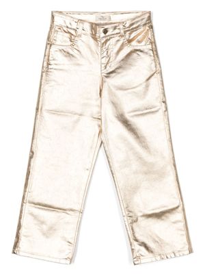 Andorine pantalon droit à fini métallisé