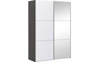 Goossens Kledingkast Easy Storage Sdk, 153 cm breed, 220 cm hoog, 1x 3 paneel glas schuifdeur li en 1x 3 paneel spiegel schuifdeur re