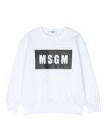 MSGM Kids sweat en coton à logo imprimé - Blanc