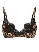 Dolce & Gabbana leopard-print lace-detail bra - Tons neutres - thumbnail