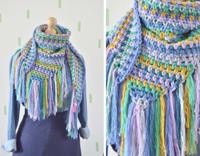 Haakpatroon byClaire Omslagdoek Denim Chique