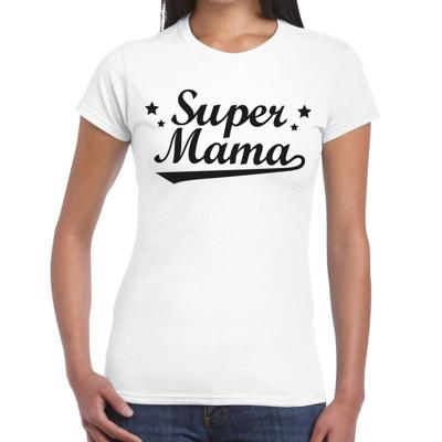 Super mama cadeau t-shirt - wit - voor dames - verjaardag - moederdag - uit liefde