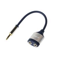 LogiLink CA1100 Jackplug Audio Adapter [1x Jackplug male 3,5 mm - 2x Jackplug female 3,5 mm] Zwart