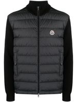 Moncler cardigan en maille à empiècements matelassés - Noir