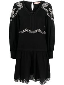 TWINSET robe courte brodée à manches longues - Noir