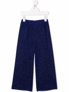 Oseree Kids pantalon évasé à paillettes - Bleu