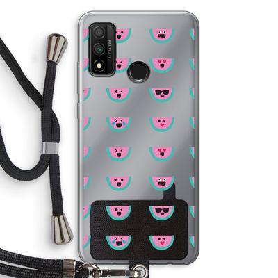 Smiley watermeloenprint: Huawei P Smart (2020) Transparant Hoesje met koord