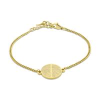 Gepersonaliseerde vingerafdrukken armband rond - Stainless steel - Goud - 2 vingerafdrukken