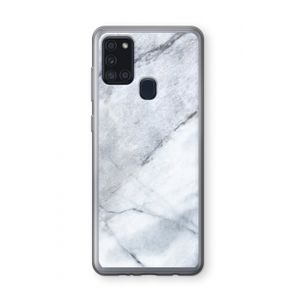 Witte marmer: Samsung Galaxy A21s Transparant Hoesje
