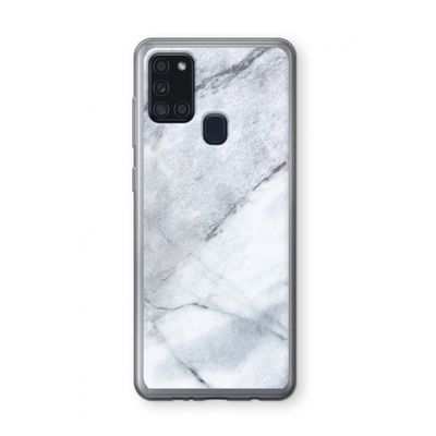 Witte marmer: Samsung Galaxy A21s Transparant Hoesje