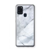 Witte marmer: Samsung Galaxy A21s Transparant Hoesje