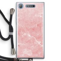Roze marmer: Sony Xperia XZ1 Transparant Hoesje met koord