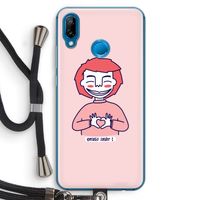 Hartje: Huawei P20 Lite Transparant Hoesje met koord