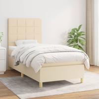 Boxspring met matras stof crèmekleurig 80x200 cm