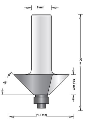 8 MM HOEKFREES MET ONDERLAGER 31.8X50X45